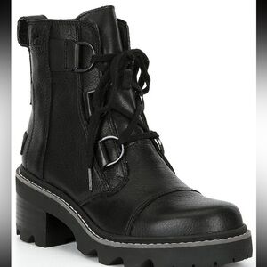 Sorel Joan Now Black Lace Up Leather Boots